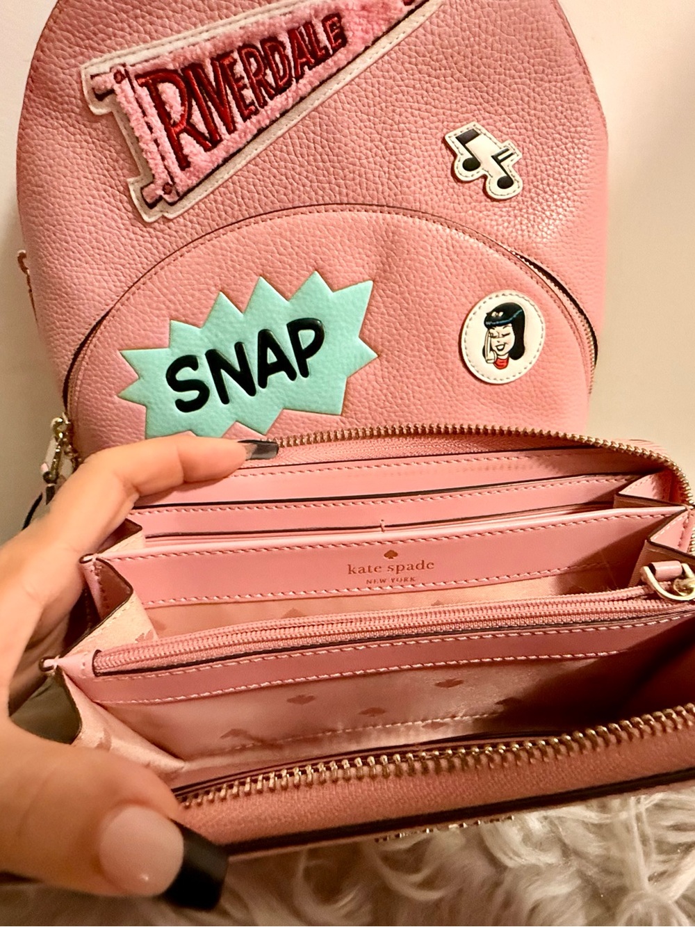 Kate spade Pink Patchwork Archie Comics Mini Backpack + Large Wallet - Picture 5 of 16